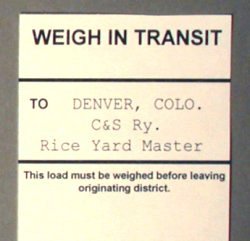 Weigh In Transit Form